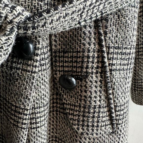 Harve Benard Vintage Wool Glen Plaid Double Breasted Belted Long Coat 10 - Picture 5 of 15